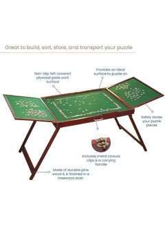 Bits and Pieces Bits and Pieces Fold-and-Go Wooden Jigsaw Table - Folding Jigsaw Puzzle Table - Puzzle Accessories - Portable Puzzle Table & Puzzle Storage- 25" x 34"  - Image 5