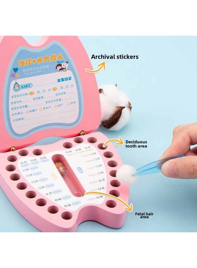 Wooden Children's Nipple Storage Box Baby Tooth Change Storage Box Tooth Loss Commemorative Collection Box Creative Toddler Gift-Color:Pink Zodiac Mouse  - Image 5