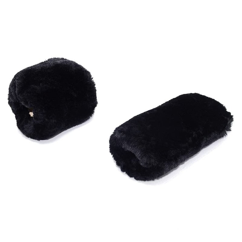 Goliton Black Plush Auto Car Handbrake Cover Sleeve Gear Sets Automotive Car Gear Suit Black