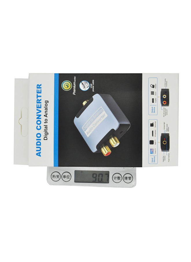 Generic - Digital To Analog Upgrade Audio Coaxial Converter Optical Fiber To Analog Spdif To Lotus Cable-Color:ALLOY DIGITAL RING MOD LIGHT BLUE - Image 1