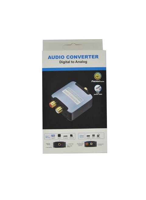 Digital To Analog Upgrade Audio Coaxial Converter Optical Fiber To Analog Spdif To Lotus Cable-Color:ALLOY DIGITAL RING MOD LIGHT BLUE