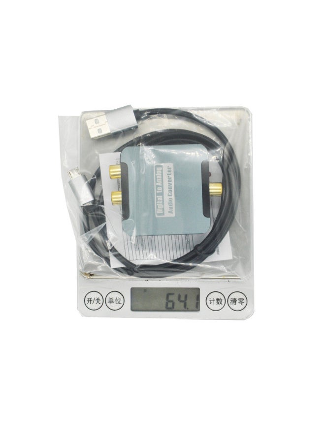 Generic - Digital To Analog Upgrade Audio Coaxial Converter Optical Fiber To Analog Spdif To Lotus Cable-Color:ALLOY DIGITAL RING MOD LIGHT BLUE - Image 1