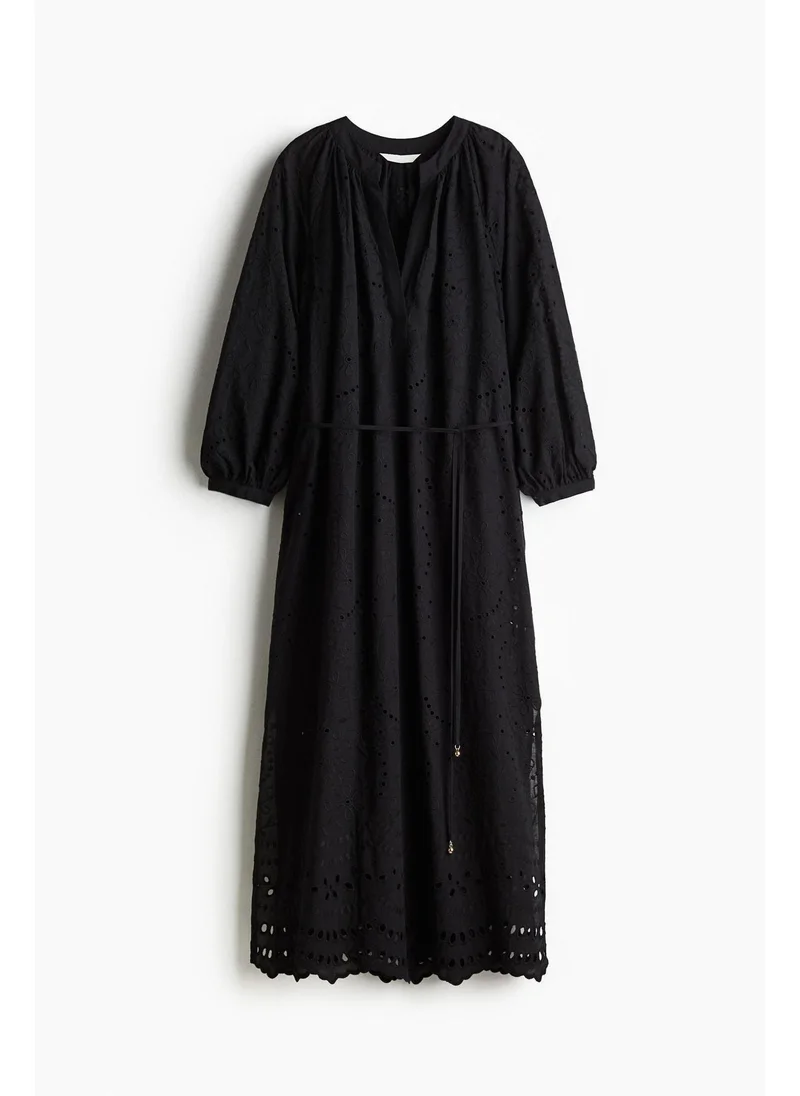 H&M Broderie anglaise tie-belt dress