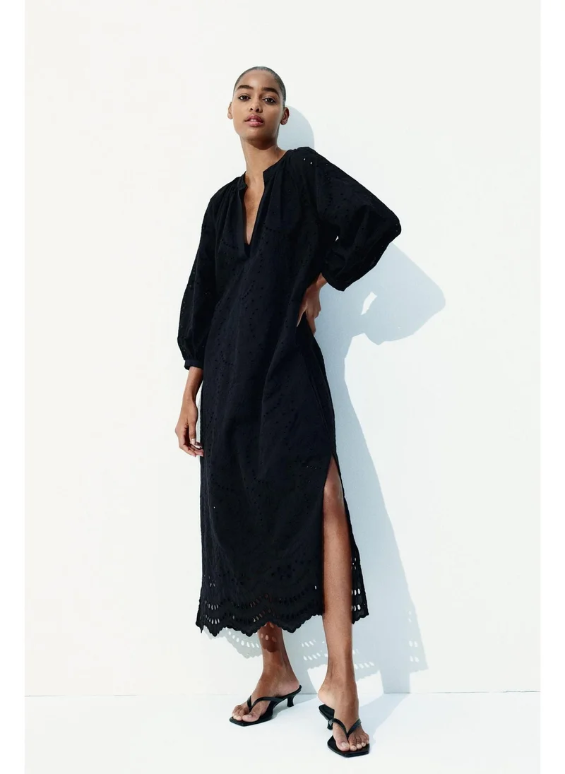 H&M Broderie anglaise tie-belt dress