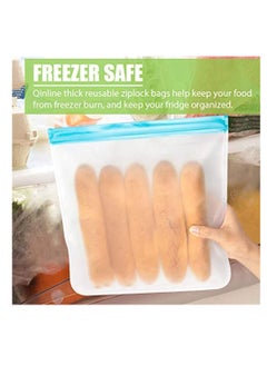 Y&D Reusable Freezer Bags 4 Packs 1 Ziplock Bags, Extra Thick Gallon Storage for Marinate Meats, Cereal, Sandwich, Snack, Travel Items, Meal Prep, Home Organization  - Image 3