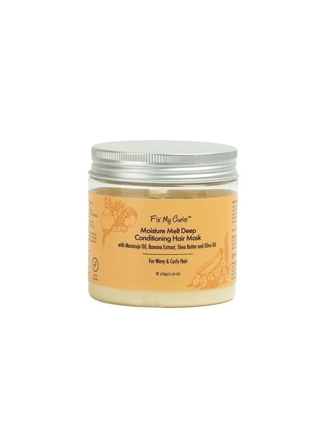 Fix My Curls Fix My Curls Moisture Melt Deep Conditioning Hair Mask With Maracuja Oil, Banana Extract and Shea Butter for Curly and Wavy Hair 150 G  - Image 1