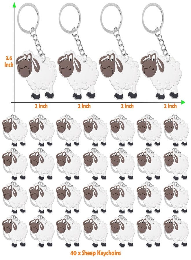 CiciBear 40 Pack Sheep Keychains Party Decoration for Guests, Barnyard Farm Animal Themed Party, Baby Shower, School Party, Zoo Kids Birthday - Image 2