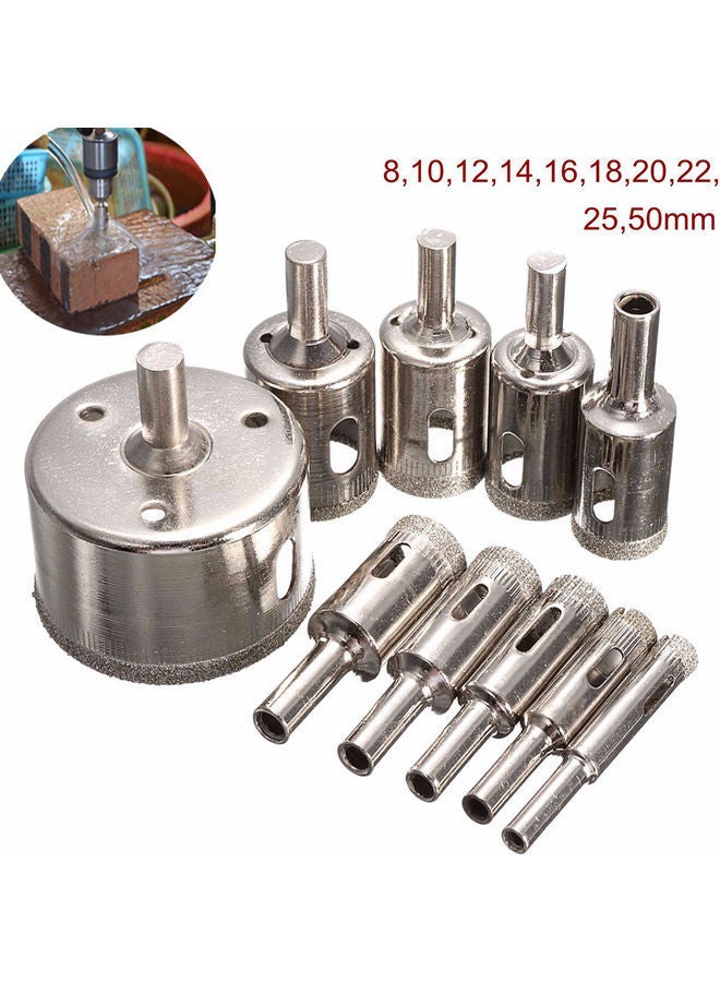 Loquat 10-Piece Diamond Drill Bit Set Silver - Image 5