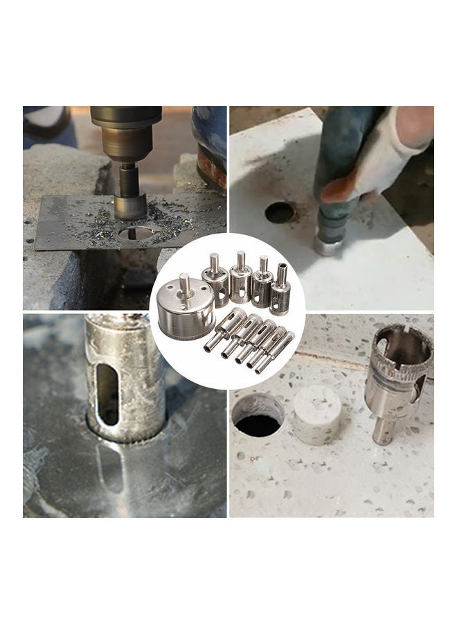 Loquat 10-Piece Diamond Drill Bit Set Silver - Image 4