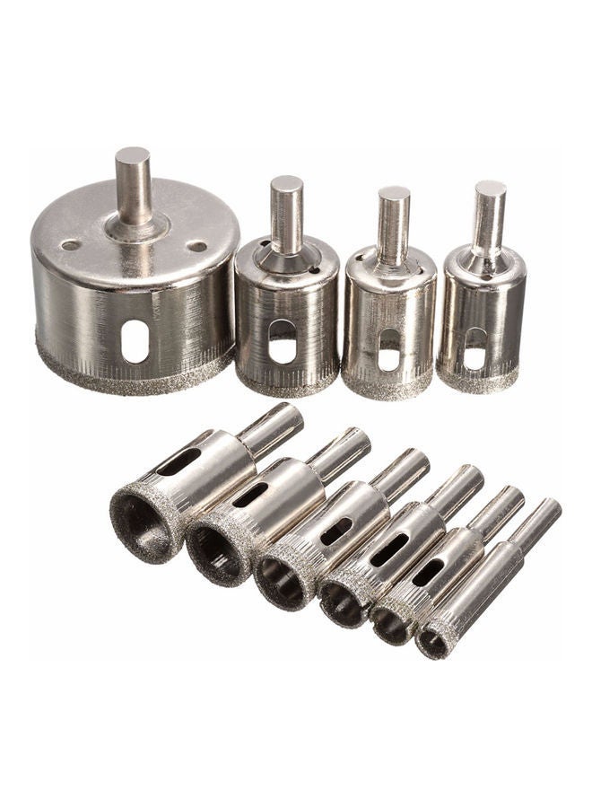 Loquat 10-Piece Diamond Drill Bit Set Silver - Image 3