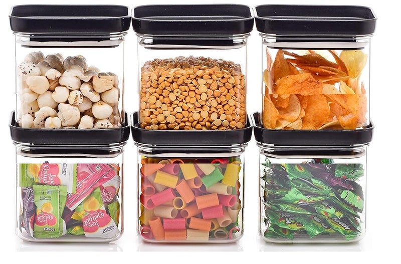 Kitchwell Air Tight Containers For Kitchen Organizer Storage Set | Square Airtight Storage Jar and Container Organizer | Plastic Kitchen containers Set | Home and Kitchen Storage Boxes (500 ML, 08) - Image 2