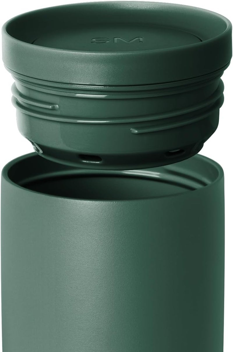 Simple Modern Travel Coffee Mug Tumbler with 360° Lid | Ceramic-Lined Insulated Stainless Steel Cold Brew Iced Coffee Cup Thermos | Gifts for Women Men Her Him | Voyager Signature | 12oz | Forest - Image 3
