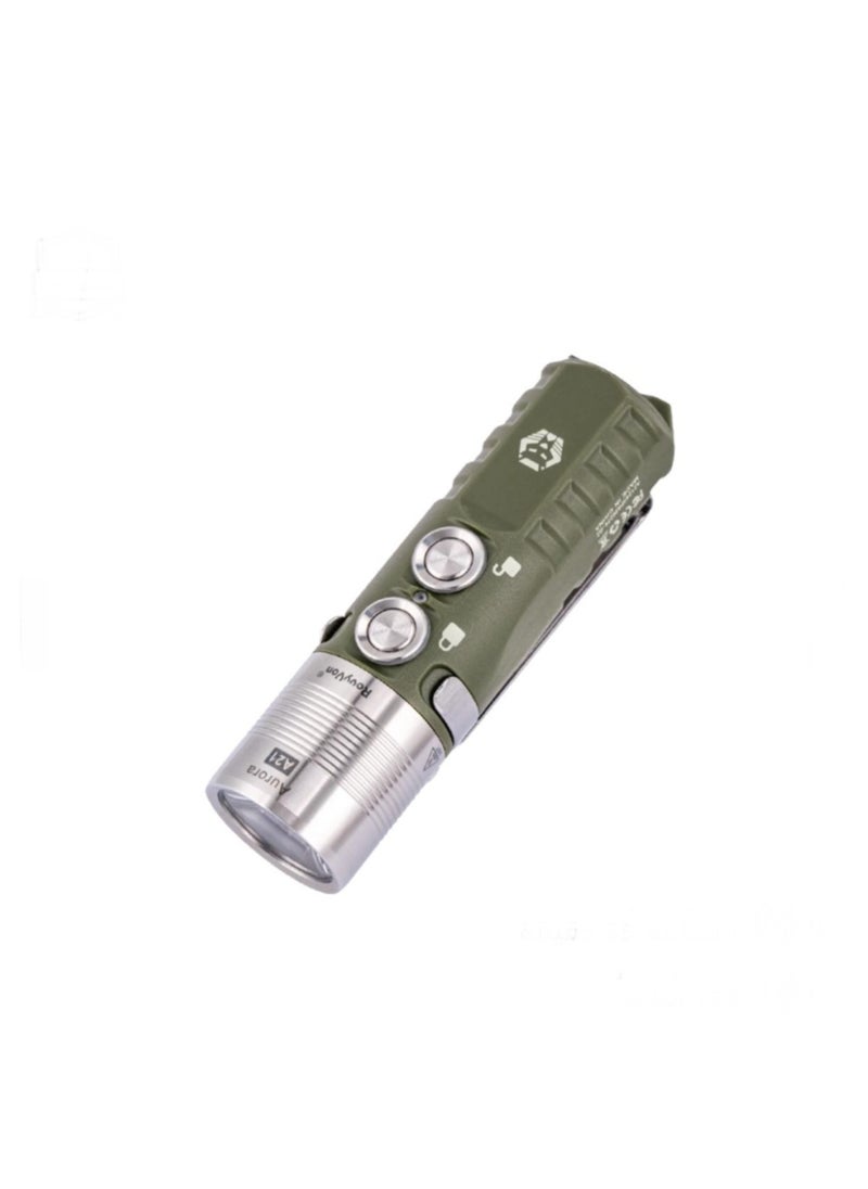 RovyVon RovyVon A21 Handheld LED Flashlight - 1000 Lumens - Military Green - Perfect for Camping and Outdoor Adventures  - Image 1