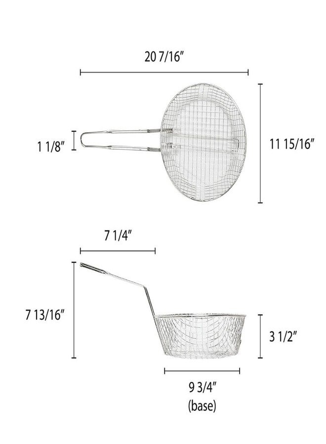 TrueCraftware- 12" Round Coarse Mesh Culinary Basket Nickel Plated with 9-1/8" Handle Length- Kitchen Frying Basket Food Strainer Skimmer Strainer for Cooking Home Kitchen Restaurants - Image 5