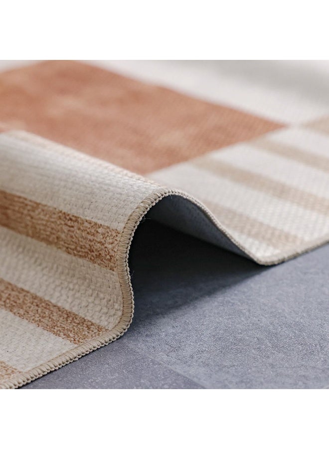 DANUBE HOME Harper Outdoor Washable Abstract Rug | Washable Outdoor Rugs Style | Polyester Area Rug Floor Covering | Indoor Carpet For Living Room Dining Bedroom 160X230cm-Rust - Image 2