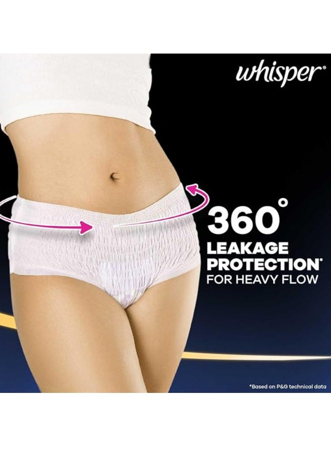 Whisper Whisper Super Absorbent Period Panty, 6 L-XL Pants, 360 Degree Leakage Protection for Heavy Flow, Panty like Fit for Full back Coverage, Absorbs Heavy Gushes, Silky Soft, Comfortable Feel-Women  - Image 2