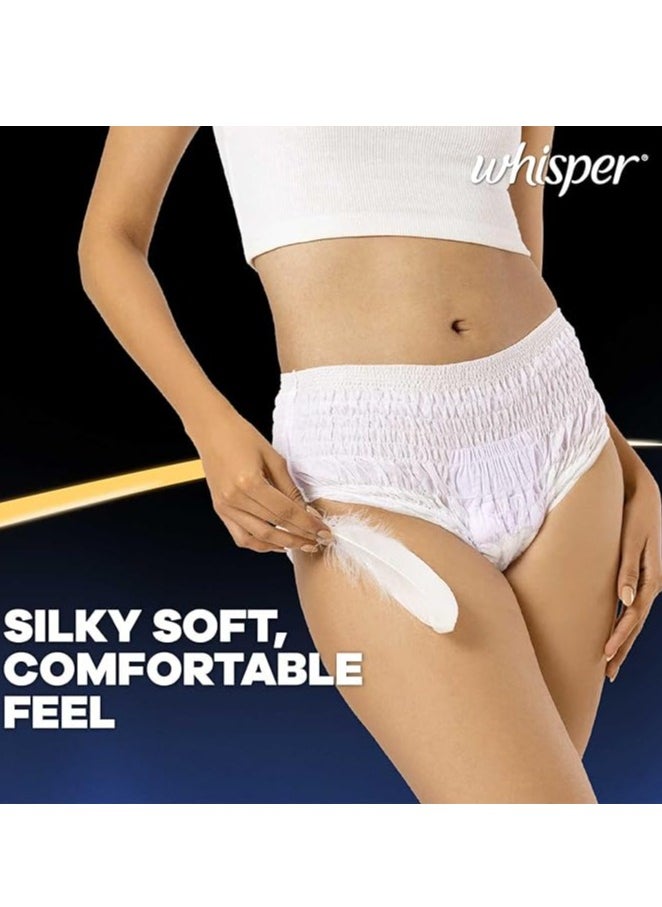 Whisper Whisper Super Absorbent Period Panty, 6 L-XL Pants, 360 Degree Leakage Protection for Heavy Flow, Panty like Fit for Full back Coverage, Absorbs Heavy Gushes, Silky Soft, Comfortable Feel-Women  - Image 4