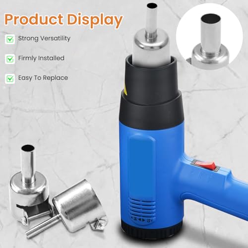 Serplex® 8Pcs Hot Air Gun Nozzles 3-12mm Diameter Conical Nozzles Stainless Steel Heat Resistant Universal Adjustable Conical Nozzles for Hot Air Gun - Image 3