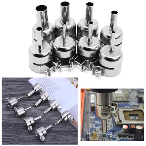 Serplex® 8Pcs Hot Air Gun Nozzles 3-12mm Diameter Conical Nozzles Stainless Steel Heat Resistant Universal Adjustable Conical Nozzles for Hot Air Gun - Image 5
