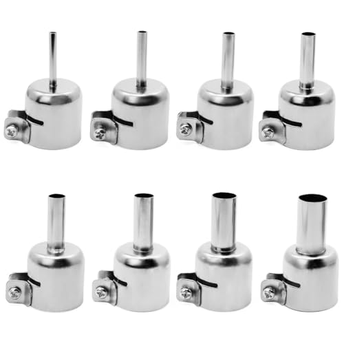 Serplex® 8Pcs Hot Air Gun Nozzles 3-12mm Diameter Conical Nozzles Stainless Steel Heat Resistant Universal Adjustable Conical Nozzles for Hot Air Gun - Image 1