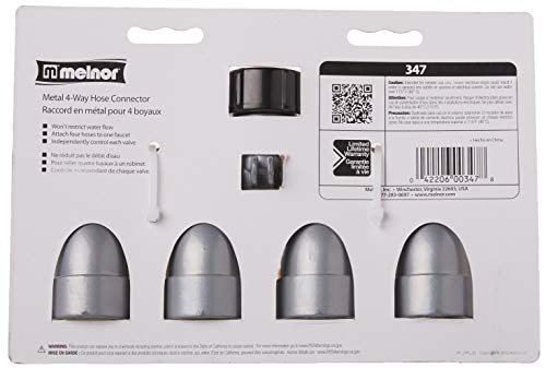 Melnor HiFlo 4-Way Hose Valve - 2.3" - Silver, Black, Yellow - Image 3