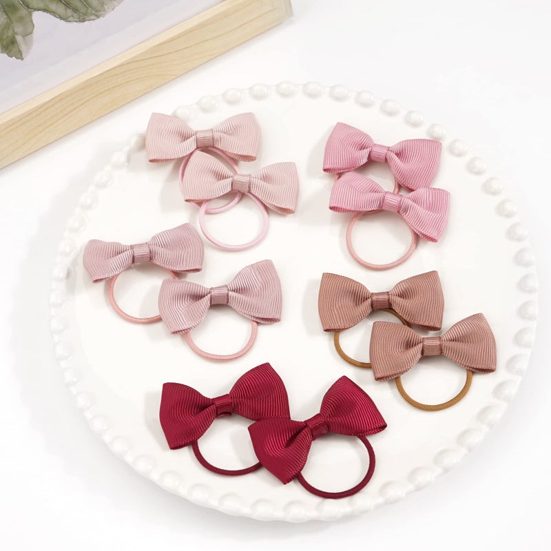 BBgifts 50Pcs Baby Hair Ties With Bows  2 Inch Baby Bows Rubber Bands Hair Ties Ponytail Pigtail Holder  Hair Accessories For Infants Toddlers Baby Girls Multi-Colored - Image 5