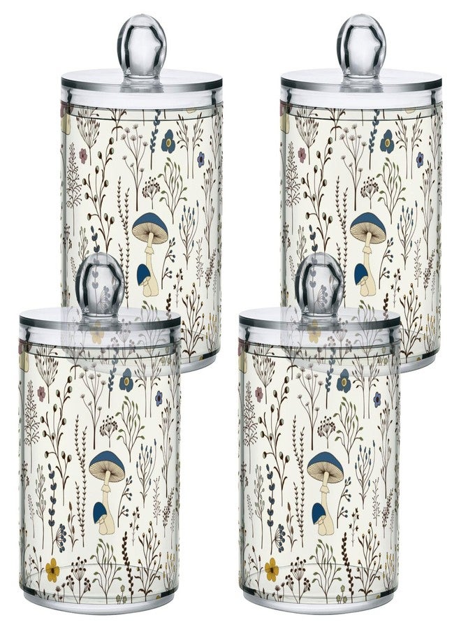 xigua Mushroom Qtip Holder with Lid,2Pack Clear Plastic Apothecary Jars Bathroom Storage Containers for Cotton Swab,Cotton Ball,Floss Picks,Tea,Coffee - Image 2