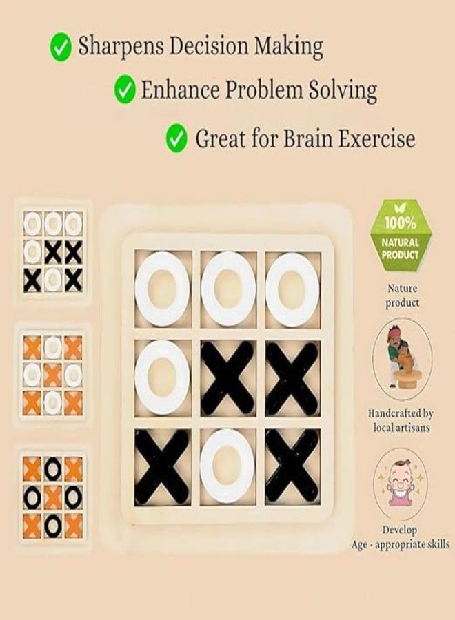 SubiMouIQ Wooden Tic Tac Toe Game - Classic XOXO Strategy Board Game | Zero & Cross Fun for Kids & Adults | | Travel-Friendly Family Game (Return Gift Pack) (Pack of 10, 10, Count) - Image 4