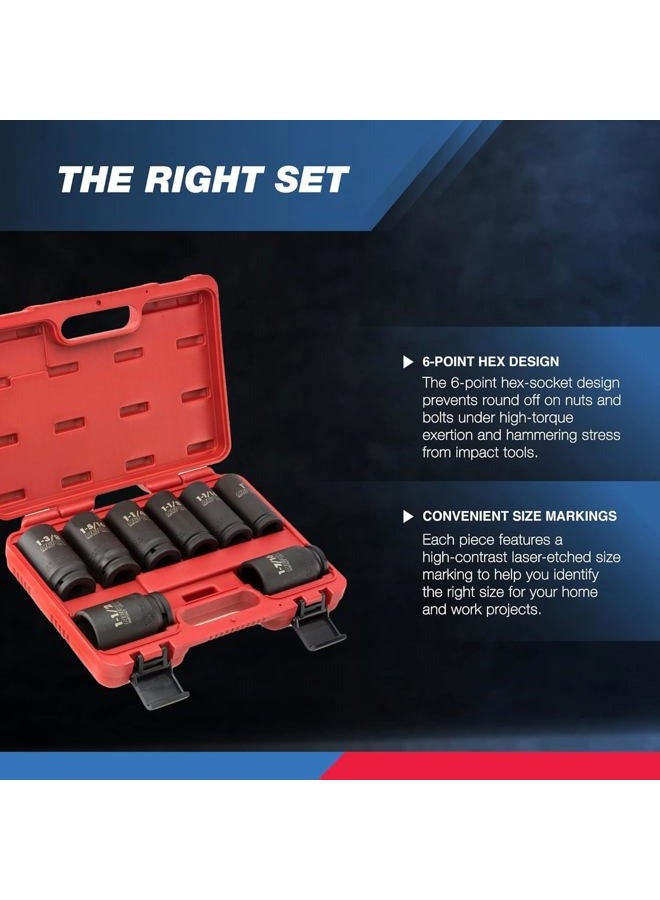 Neiko 02461A 3/4" Drive Deep Impact Socket Set, 8 Piece Jumbo Assortment | Standard SAE Sizes (1-Inch to 1-1/2-Inch) | Chrome Vanadium Steel - Image 3