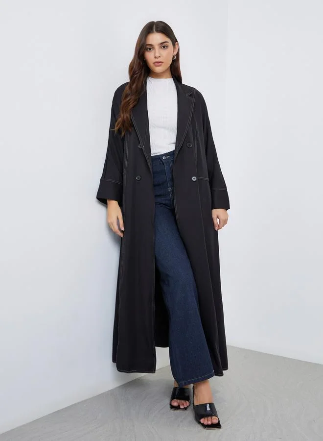 Amirah Amirah Notch Label Double Breasted Abaya