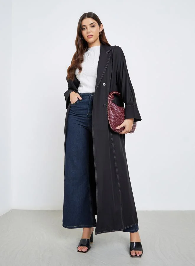 Amirah Amirah Notch Label Double Breasted Abaya