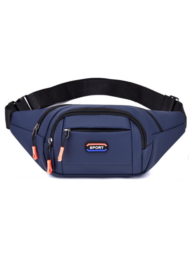 Generic Mobile Phone Waist Bag Men And Women Multi-functional Large Capacity Working Site Sports Business Cashier Wear-resistant Waterproof Wallet-Color:Blue  - Image 1