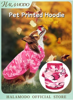HALAMODO Small Dog Camo Shirt Camouflage T-Shirt for Puppies Pet T-Shirt for Cats and Dogs Lovely Camouflage Hoodie Vest for Boys and Girls Warm Winter Apparel  - Image 1