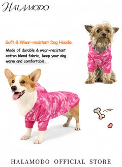 HALAMODO Small Dog Camo Shirt Camouflage T-Shirt for Puppies Pet T-Shirt for Cats and Dogs Lovely Camouflage Hoodie Vest for Boys and Girls Warm Winter Apparel  - Image 2