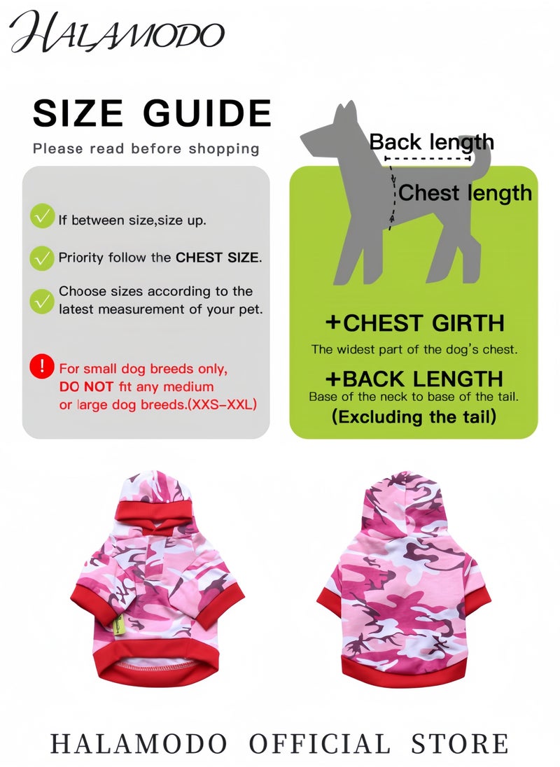 HALAMODO - Small Dog Camo Shirt Camouflage T-Shirt for Puppies Pet T-Shirt for Cats and Dogs Lovely Camouflage Hoodie Vest for Boys and Girls Warm Winter Apparel - Image 1