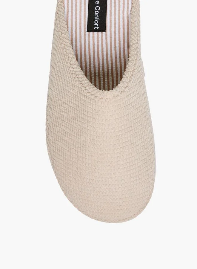 Le Confort BEIGE Textured Bedroom Slippers for Men | Best Price UAE