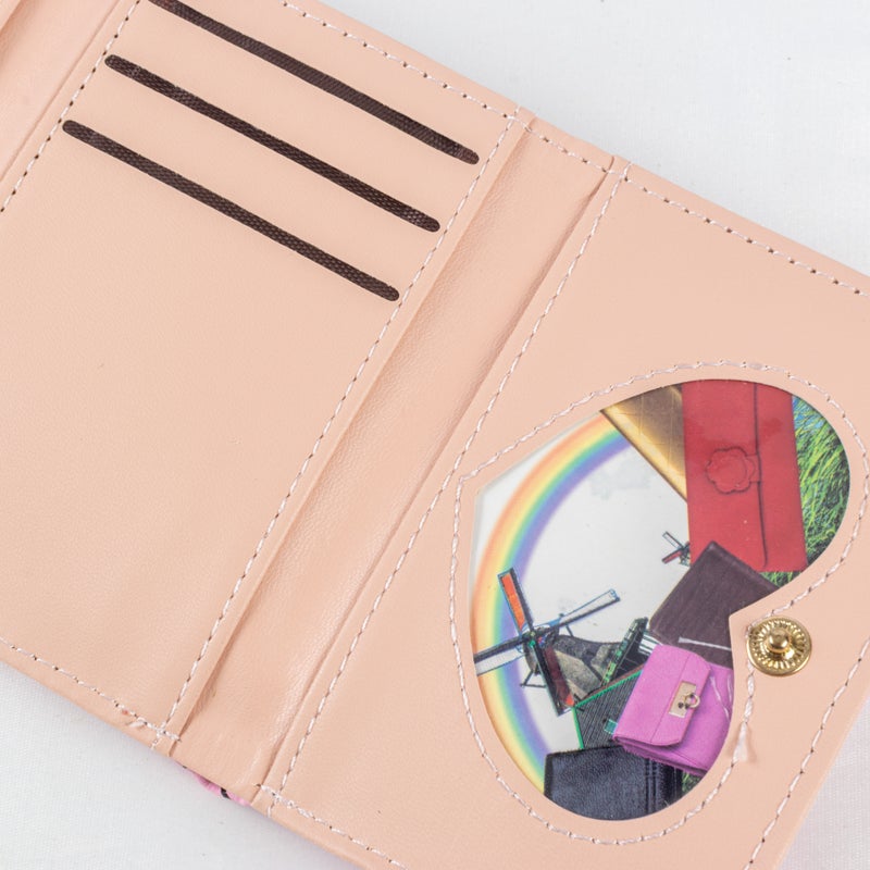 The Black Pearl Accessories Leather Flip Wallet & Card Holder with Multiple Pockets - Pink - Image 4