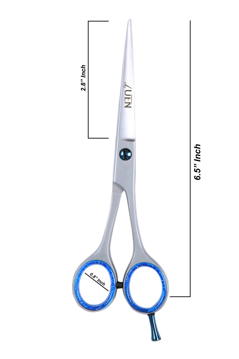 UEN Professional Hairdressing Scissors Stainless Steel Razor Edge, 6.5 Inches Salon/Home Grooming Shears for Men Women Children & Adults - Stylish Hair Cutting Tool - Image 2