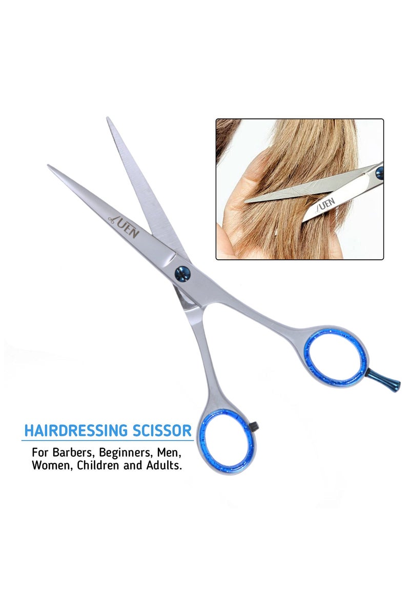 UEN Professional Hairdressing Scissors Stainless Steel Razor Edge, 6.5 Inches Salon/Home Grooming Shears for Men Women Children & Adults - Stylish Hair Cutting Tool - Image 4