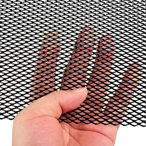 AggAuto Universal 40"x13" Car Grill Mesh - 100x33cm Aluminum Alloy Automotive Grille Insert Bumper 4x8mm Rhombic Hole, One of the Most Multifunctional Shape Grids Black - Image 5