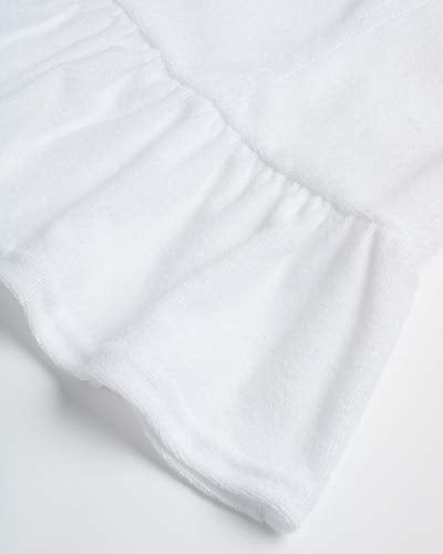 Pink Platinum Girls Swim Cover Up - Full Zip Hooded Ruffled Kids Terry Cloth Bathrobe, Swim Cover Up Dress for Girls (2T-16), Size 2T, White - Image 4