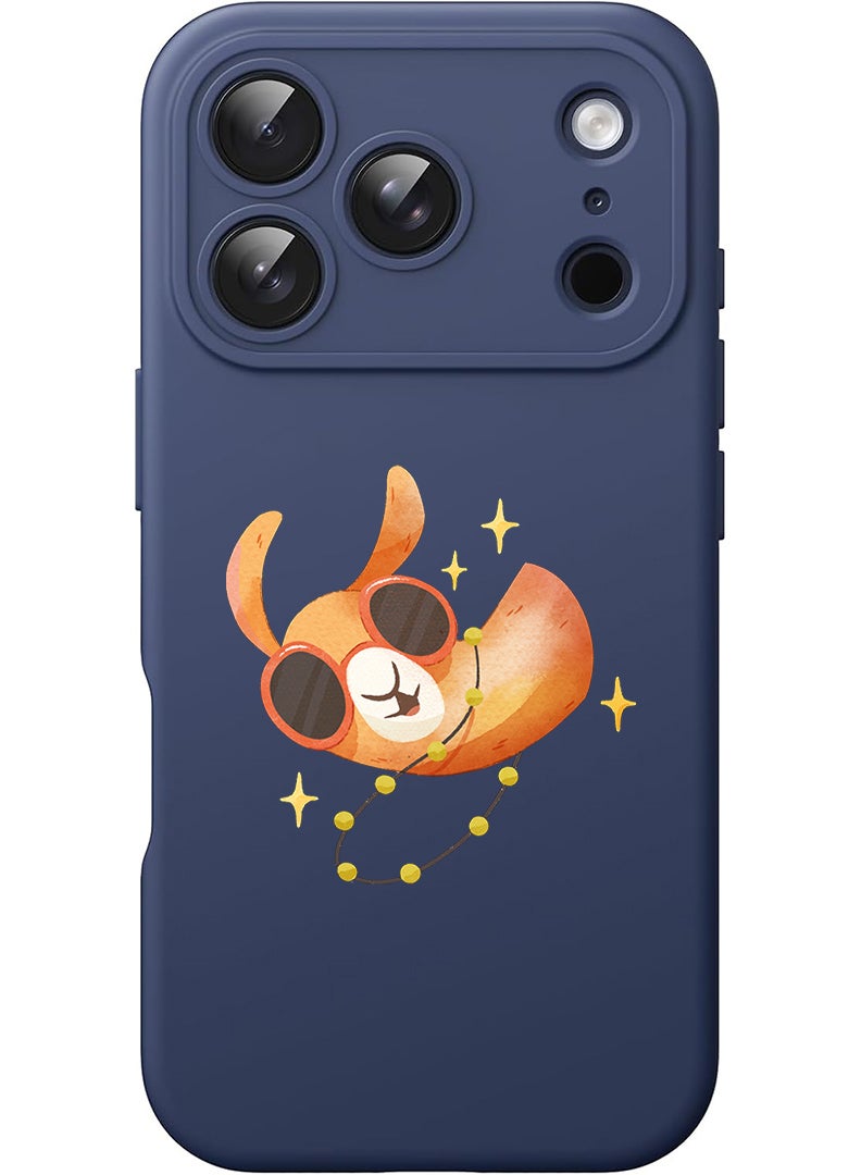 Theodor Protective Slim Fit Case Liquid Silicone Cover with Full Body Protection Anti-Scratch Shockproof Case For Apple iPhone 17 Pro Max (Blue) Camel wearing goggles - Image 1