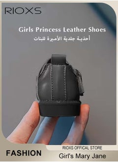 RIOXS Girl's Mary Jane, Formal Dress Shoes, Classic School Uniform Shoes, Faux Leather Shoes, Fashion Dance Flats For Toddler/ Little Kid, Black Princess Shoes, Birthday Party Flats, Toddler Mary Janes, Girl's Black School Shoes  - Image 4