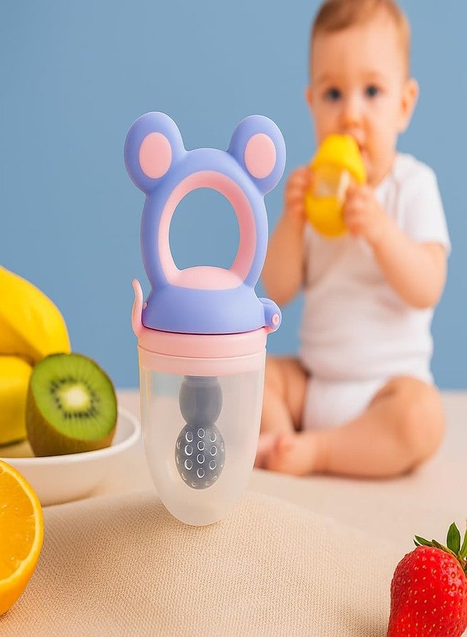 AEREX Stainless Steel Baby Feeding Bottle with Cleaning Brush & Silicone Fruit Nibbler | Insulated Leak-Proof Baby Milk Bottle | Safe BPA-Free Baby Feeding Set for Newborns & Toddlers (Light Pink) - Image 2