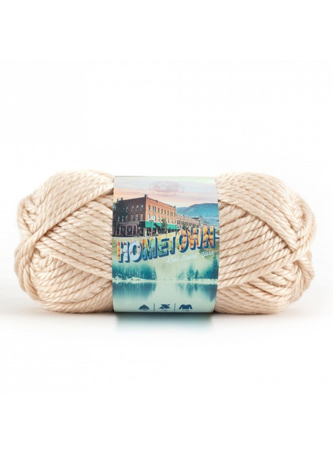 Lion Brand Yarn Hometown Yarn, Bulky Yarn, Yarn for Knitting and Crocheting, 1-Pack, Los Angeles Tan - Image 1