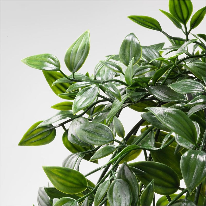 PAPERI Artificial Hanging Plant for Home Decor – Balcony Decoration Items, Outdoor Garden Decorative Fake Plant, Plastic Vine Leaves with Pot, Long Green Leaf Vines for Living Room (Pack of 6) - Image 4