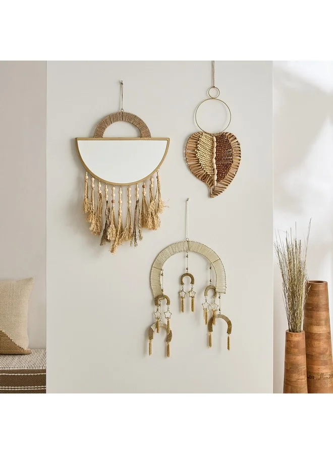Home Box Enzo Metal with Thread Wrapped Wall Decor 33 x 43 cm