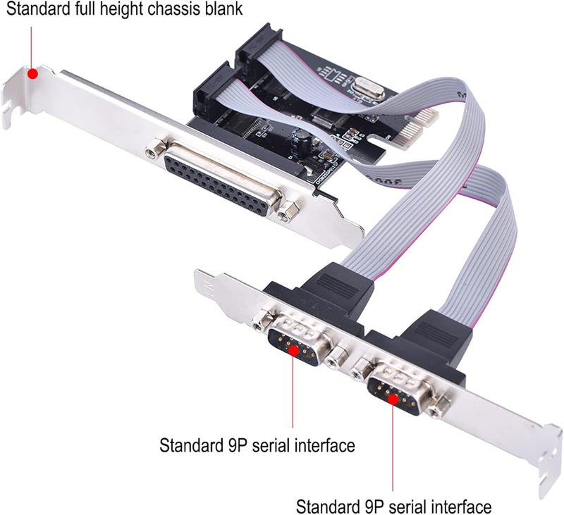 بطاقة توصيل سلسلي PCIE مزدوجة RS232 + LPT للمكاتب، للاتصال عالي السرعة - Image 4