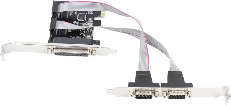 بطاقة توصيل سلسلي PCIE مزدوجة RS232 + LPT للمكاتب، للاتصال عالي السرعة - Image 1