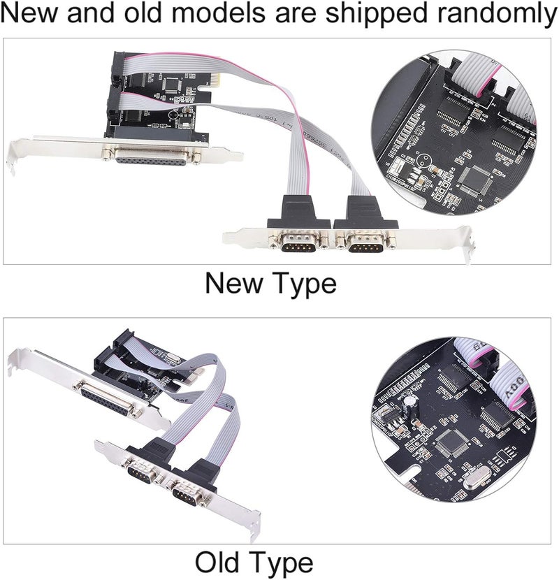 بطاقة توصيل سلسلي PCIE مزدوجة RS232 + LPT للمكاتب، للاتصال عالي السرعة - Image 2